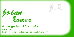 jolan romer business card