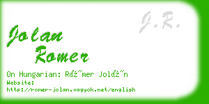 jolan romer business card